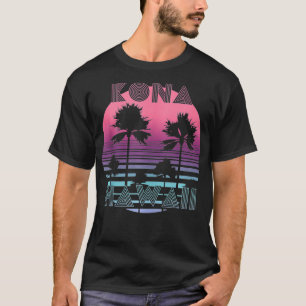 Hawaii Sunset Sun Surf Throwback Retro 80s T-shirt