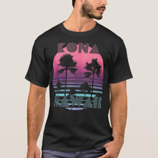 Hawaii Sunset Sun Surf Throwback Retro 80s T-shirt