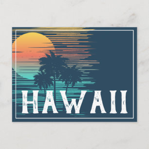 Hawaii Sunset Sunrise Graphic Topical Rainforest Briefkaart