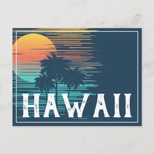 Hawaii Sunset Sunrise Graphic Topical Rainforest Briefkaart (Voorkant)