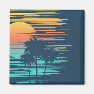 Hawaii Sunset Sunrise Graphic Topical Rainforest Magneet