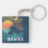 Hawaii Sunset Sunrise Graphic Topical Rainforest Sleutelhanger (Achterkant)