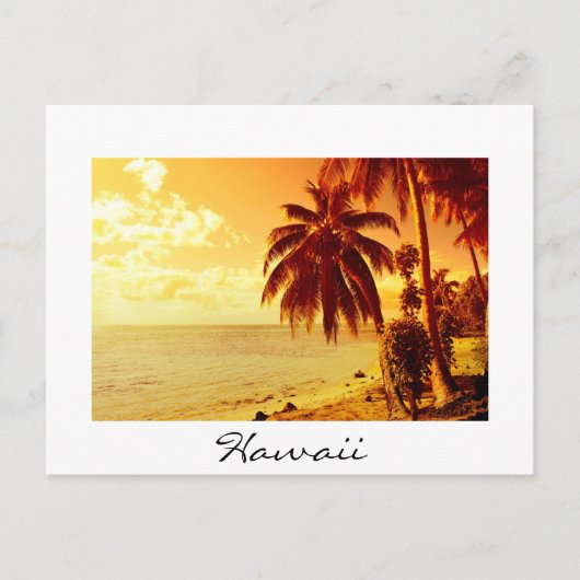 Hawaii sunset text briefkaart (Voorkant)