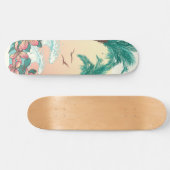 Hawaii Sunset Waves Hibiscus Flowers Palms Birds Persoonlijk Skateboard (Horizontaal)