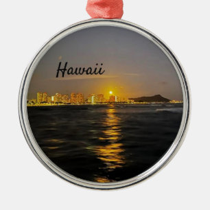 Hawaii Supermoon Sunset Cruise Moon Metalen Ornament