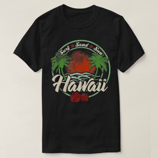 Hawaii Surf Sand Sun Hawaiian Beach Ocean Aloha T-shirt (Design voorkant)