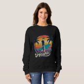Hawaii Surfen Retro Sunset Aesthetiek Trui (Voorkant volledig)