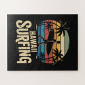 Hawaii Surfen Retro - Vintage Sunset Beach Surfer Legpuzzel (Horizontaal)