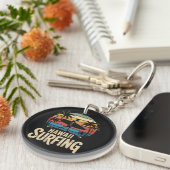 Hawaii Surfen Retro - Vintage Sunset Beach Surfer Sleutelhanger (Voorkant Rechts)