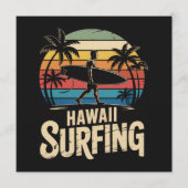 hawaii surfen retro - vintage zonsondergang strand menu (Voorkant)