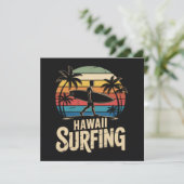 hawaii surfen retro - vintage zonsondergang strand menu (Staand voorkant)