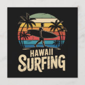 hawaii surfen retro - vintage zonsondergang strand menu (Achterkant)
