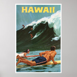 Hawaii Surfen Schilderen Hawaiaanse Kunstprint Rei Poster