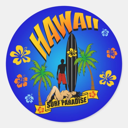 Hawaii Surfen Sticker (Voorkant)