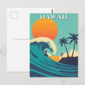 Hawaii Surfen Sunset & Waves Reizen Briefkaart (Voorkant / Achterkant)