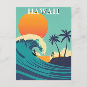 Hawaii  Surfen Sunset & Waves Reizen Briefkaart