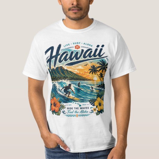 Hawaii Surfen T-shirt (Voorkant)