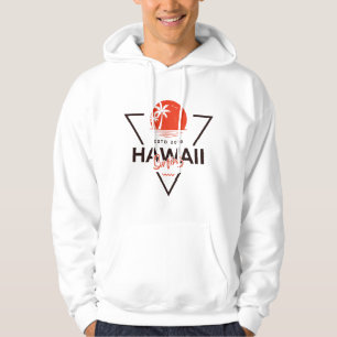 Hawaii Surfen Vintage Zonsondergang Tropisch Stran Hoodie