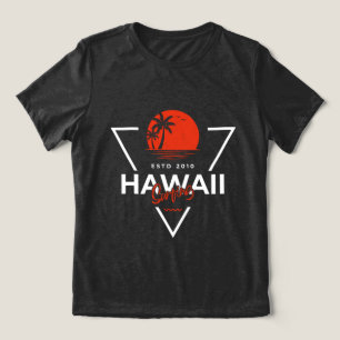 Hawaii Surfen Vintage Zonsondergang Tropisch Stran Tri-Blend Shirt