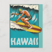 Hawaii Surfende Briefkaart (Voorkant)