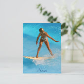 Hawaii Surfer Briefkaart (Staand voorkant)