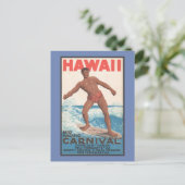 Hawaii Surfer Briefkaart (Staand voorkant)