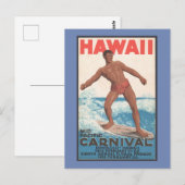 Hawaii Surfer Briefkaart (Voorkant / Achterkant)
