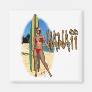 Hawaii Surfer Girl Magnet
