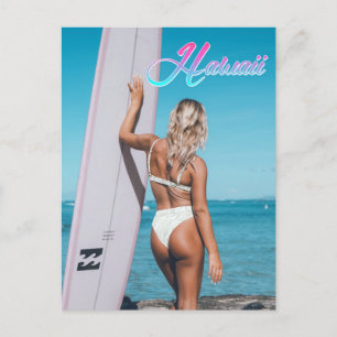 Hawaii Surfer Girl Travel Briefkaart