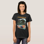 Hawaii Surfer Golf Retro Reis T-Shirt (Voorkant volledig)