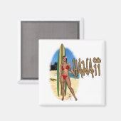 Hawaii Surfer meisje magneet (Voorkant / Achterkant)