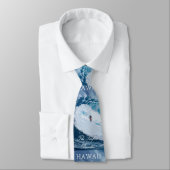 Hawaii Surfers Paradise Travel Poster Stropdas (Gebonden)