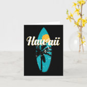 Hawaii Surfing Aloha Retro Surfboard Beach Kaart (Gele Bloem)