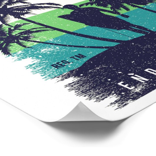 Hawaii Surfing Paradise Travel Poster (Hoek)