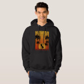 Hawaii Surfing Summer Beach Vintage Sunset Hoodie (Voorkant volledig)