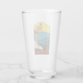 Hawaii Surfing Vintage Travel Pint Glass Glas (Achterkant)