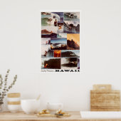 Hawaii Surfkunst Surfer Foto Hawaiiaanse Print (Keuken)