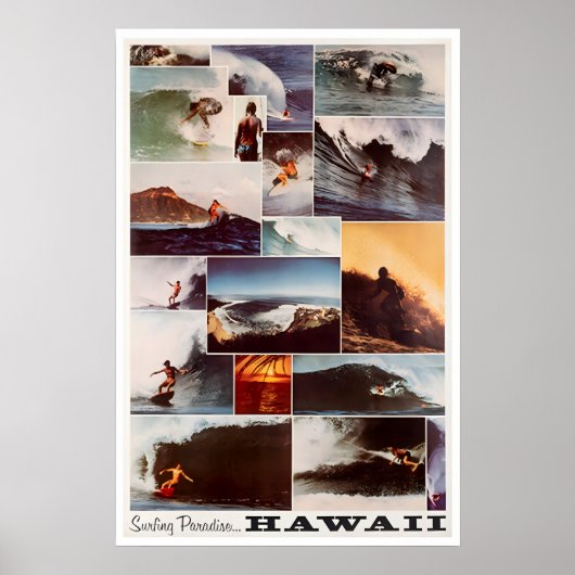 Hawaii Surfkunst Surfer Foto Hawaiiaanse Print (Voorkant)