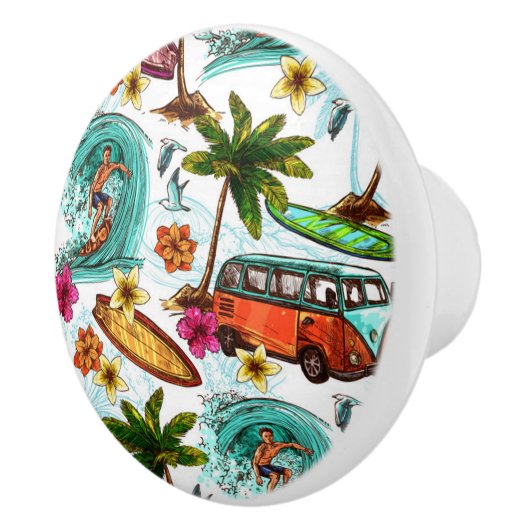 Hawaii Surfpatroon Keramische Knop (Rechts)