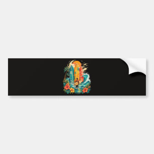 Hawaii Surfplank Golf Beach Surfer Vintage Bumpersticker