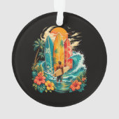 Hawaii Surfplank Golf Beach Surfer Vintage Ornament (achterkant)