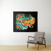 Hawaii Surfplank Golf Beach Surfer Vintage Wandkleed (In Situ (horizontaal))
