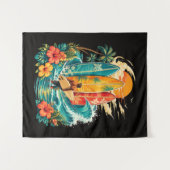 Hawaii Surfplank Golf Beach Surfer Vintage Wandkleed (Voorkant (horizontaal))