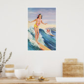 Hawaii Surfposter Hawaiaanse Kunst Surf Print (Keuken)