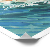 Hawaii Surfposter Hawaiaanse Kunst Surfprint Poster (Hoek)