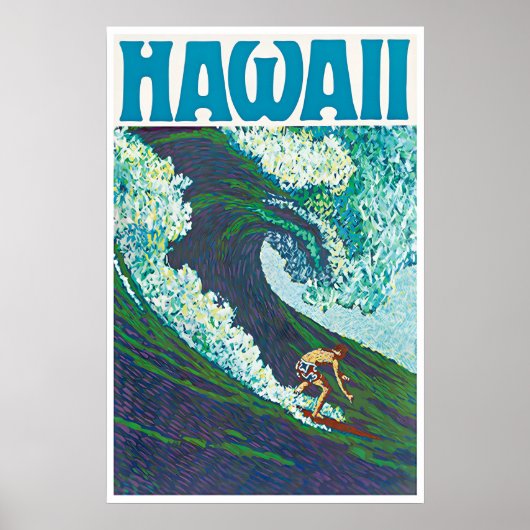 Hawaii Surfposter Hawaiaanse Schildering Reis Kuns Poster (Voorkant)