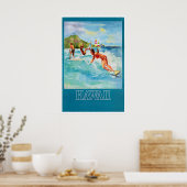 Hawaii Surfposter Reisprent Hawaiaanse Surf Poster (Keuken)