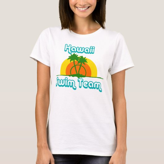 Hawaii Swim Team Retro T-Shirt (Voorkant)
