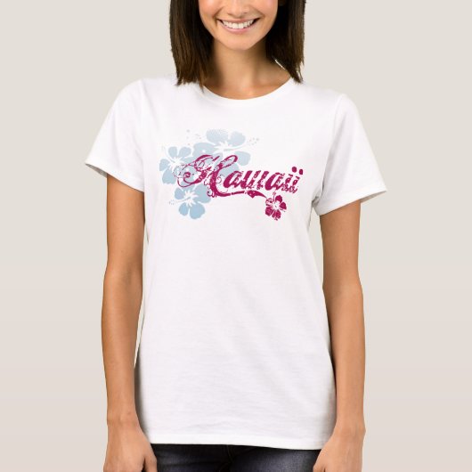 Hawaii T-Shirt | Colorful Hawaiian Flowers (Voorkant)