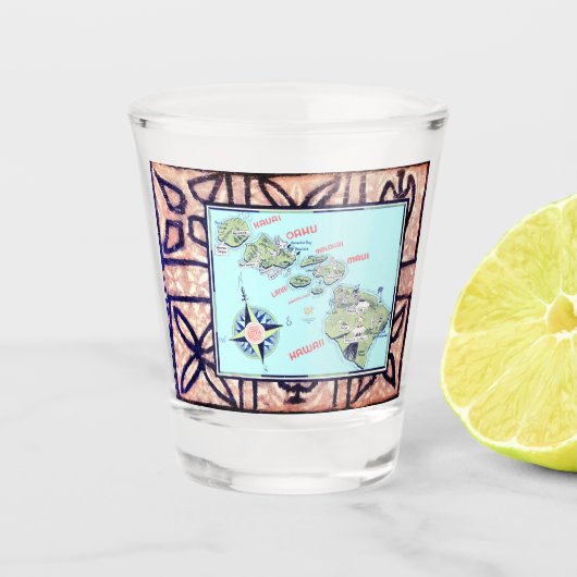 Hawaii Tapa Shot Glas (Voorkant)